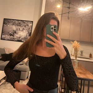 Sheer Cheetah Black Bodysuit